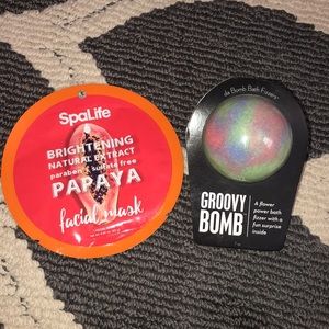 Bath bomb and face mask